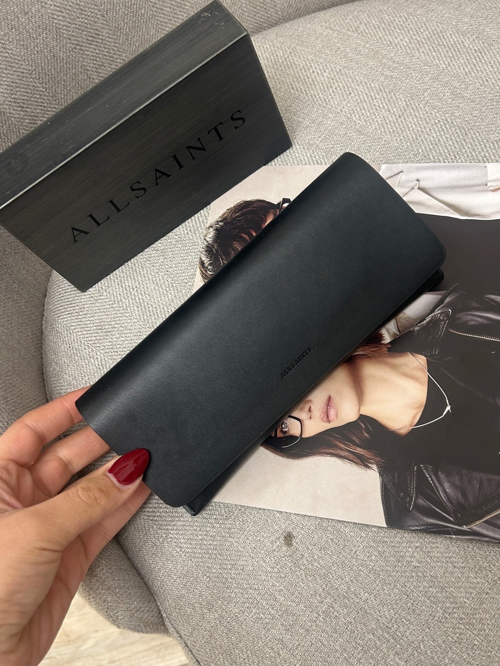 All Saints Black Glasses Case